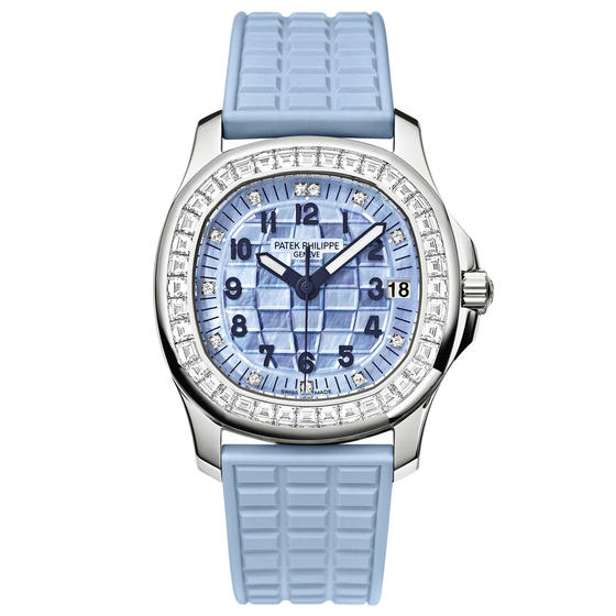 Blue Patek Philippe Aquanaut Copy Ladies’ Watches UK With Diamond Bezels