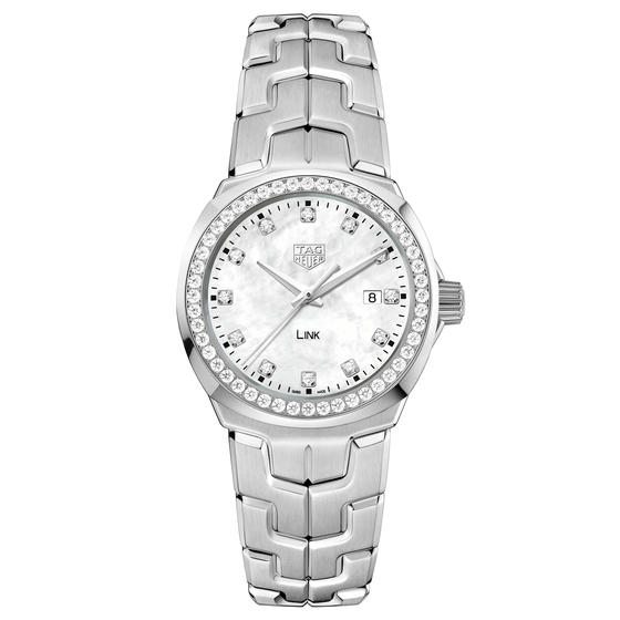 32MM TAG Heuer Link Fake Watches UK With White Mother-Of-Pearl Dials For Elegant Ladies