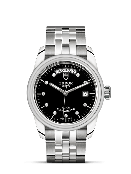 UK All Steel Tudor Glamour Replica Watches With Diamond Black Dials For Hot Sale