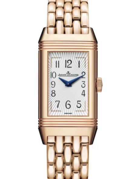 Exquisite And Elegant UK Jaeger-LeCoultre Reverso Replica Watches With Shiny Rose Gold Bracelets