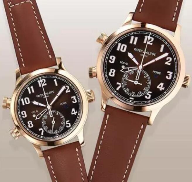 Complex Patek Philippe Calatrava Pilot Travel Time UK Replica Watches With Brown Sunburst Dials