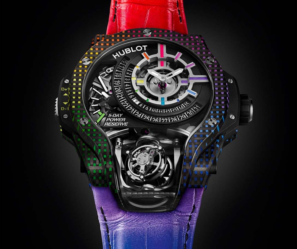 BEST QUALITY REPLICA HUBLOT MP-09 TOURBILLON BI-AXIS 5 DAYS POWER RESERVE RAINBOW