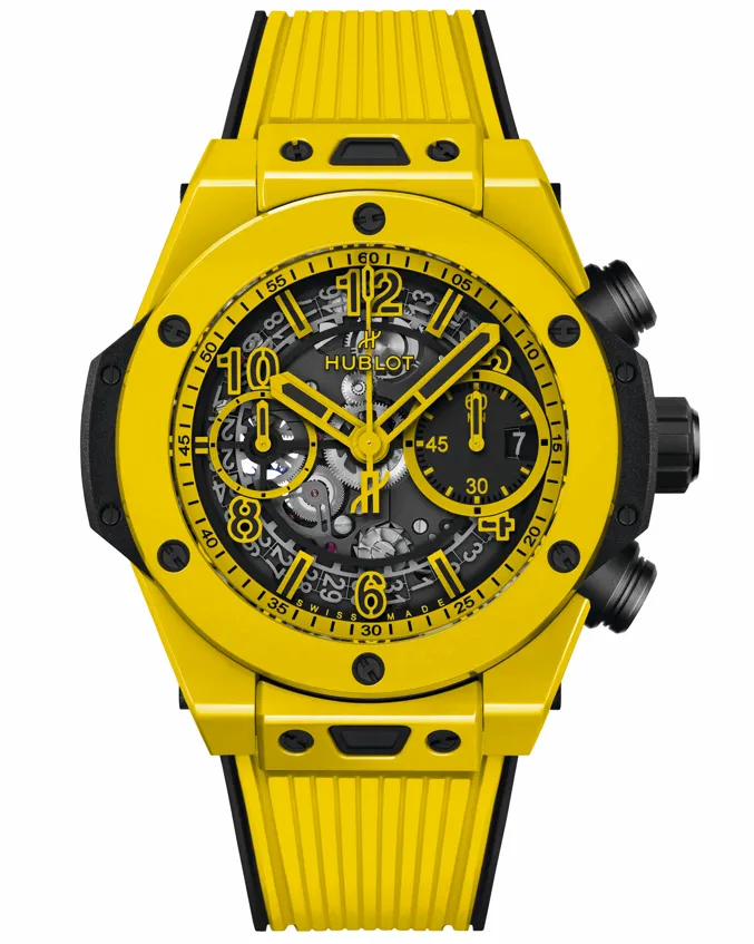 Tennis’s prodigal son sported a UK perfect replica Hublot Big Bang Unico Yellow Magic