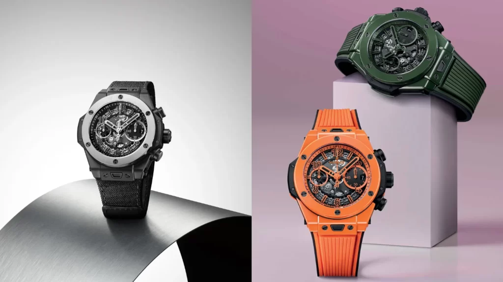 Three UK Luxury Replica Hublot Big Bang Unico Models showcasing Mastery Of Ceramics